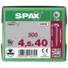 SPAX 0201010450405 R 88093 Ruko m.Spitze/T-STAR šroub do dřeva 4.5 mm 40 mm T-STAR plus ocel WIROX 500 ks