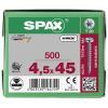 SPAX 0201010450455 R 88093 Ruko m.Spitze/T-STAR šroub do dřeva 4.5 mm 45 mm T-STAR plus ocel WIROX 500 ks