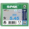 SPAX 0197000500453 R 88091 Senkkopf T-STAR TG šroub se zápustnou hlavou 5 mm 45 mm T-STAR plus nerezová ocel A2 200 ks