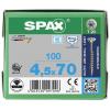 SPAX 0197000450703 R 88091 Senkkopf T-STAR TG šroub do dřeva 4.5 mm 70 mm T-STAR plus nerezová ocel A2 100 ks