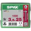 SPAX 0201010350255 R 88093 Ruko m.Spitze/T-STAR šroub do dřeva 3.5 mm 25 mm T-STAR plus ocel WIROX 1000 ks