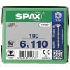 SPAX 880910190060110 R 88091 Senkkopf/T-STAR TG šroub se zápustnou hlavou 6 mm 110 mm Torx, vnitřní korunka šestihranná ocel galvanizováno zinkem 100 ks