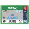 SPAX 1197000350203 R 88091 Senkkopf T-STAR šroub se zápustnou hlavou 3.5 mm 20 mm T-STAR plus nerezová ocel A2 200 ks
