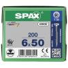 SPAX 880910190060050 R 88091 Senkkopf/T-STAR TG šroub se zápustnou hlavou 6 mm 50 mm Torx, vnitřní korunka šestihranná ocel galvanizováno zinkem 200 ks