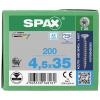 SPAX 1197000450353 R 88091 Senkkopf T-STAR šroub se zápustnou hlavou 4.5 mm 35 mm T-STAR plus nerezová ocel A2 200 ks