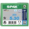 SPAX 1197000500303 R 88091 Senkkopf T-STAR šroub se zápustnou hlavou 5 mm 30 mm T-STAR plus nerezová ocel A2 200 ks