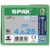 SPAX 1197000450253 R 88091 Senkkopf T-STAR šroub se zápustnou hlavou 4.5 mm 25 mm T-STAR plus nerezová ocel A2 200 ks