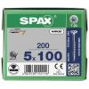 SPAX 880910190050100 R 88091 Senkkopf/T-STAR TG šroub se zápustnou hlavou 5 mm 100 mm Torx, vnitřní korunka šestihranná ocel galvanizováno zinkem 200 ks