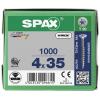 SPAX 880910190040035 R 88091 Senkkopf/T-STAR TG šroub se zápustnou hlavou 4 mm 35 mm Torx, vnitřní korunka šestihranná ocel galvanizováno zinkem 1000 ks