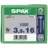 SPAX 880910100035016 R 88091 Senkkopf/T-STAR šroub se zápustnou hlavou 3.5 mm 16 mm Torx, vnitřní korunka šestihranná ocel galvanizováno zinkem 1000 ks