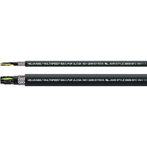 Helukabel 24425-500 kabel pro energetické řetězy M-SPEED 500-C-PUR UL 18 G 0.75 mm² černá 500 m