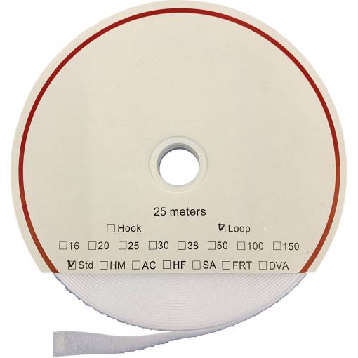 FASTECH® T0202000000325 pásek se suchým zipem, zalepení hotmelt , flaušová část, (d x š) 25000 mm x 20 mm, bílá, 25 m