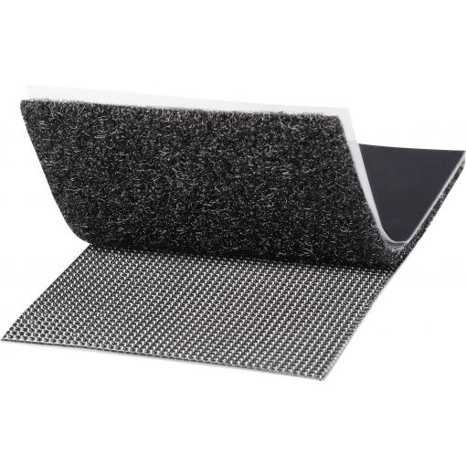 TOOLCRAFT KL50X100SC pásek se suchým zipem, lepicí, háčková a flaušová část, extra silná, (d x š) 100 mm x 50 mm, černá, 1 pár
