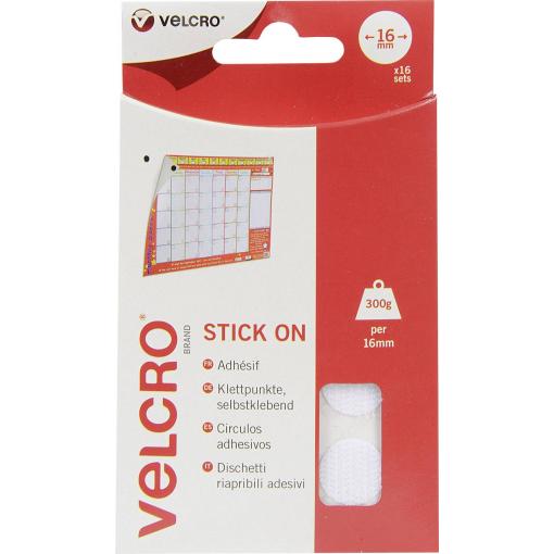 VELCRO® VEL-EC60227 kulaté suché zipy, lepicí, háčková a flaušová část, (Ø) 16 mm, bílá, 16 pár
