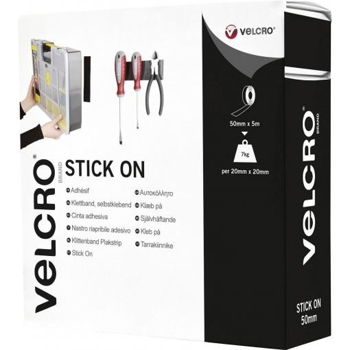 VELCRO® VEL-EC60243 pásek se suchým zipem, lepicí, háčková a flaušová část, extra silná, (d x š) 5000 mm x 50 mm, černá, 5 m