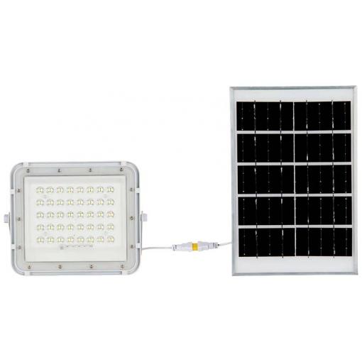V-TAC VT-40W LED reflektor, solární modul 6 W, studená bílá, bílá, 7839