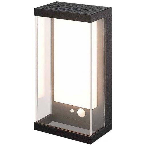 V-TAC 23032 VT-1193-B venkovní solární nástěnné osvětlení s PIR senzorem LED LED 1 W Just Black