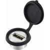 TRU COMPONENTS TC-11980472 Ochranná krytka pro vestavnou zásuvku Ø 22 mm IP65 černá 43 x 7.2 Množství: 1 ks