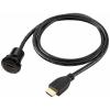 TRU COMPONENTS TC-11980468 Zásuvka HDMI panelového adaptéru HDMI zásuvka HDMI zástrčka černá Pólů: 1 Délka kabelu: 90 cm Množství: 1 ks