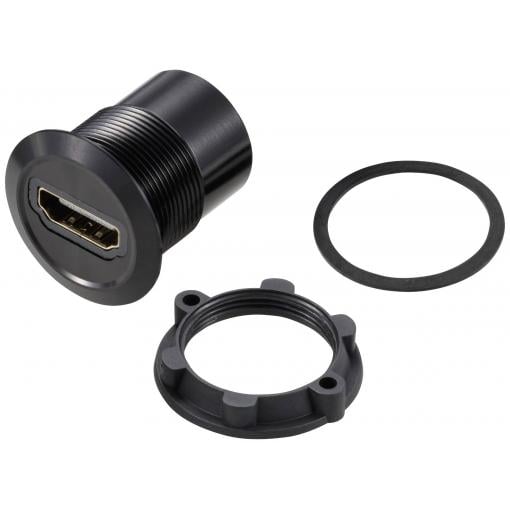 TRU COMPONENTS TC-11980464 Zásuvka HDMI panelového adaptéru HDMI zásuvka HDMI zásuvka černá Množství: 1 ks