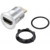 TRU COMPONENTS TC-11980448 Zásuvka HDMI panelového adaptéru HDMI zásuvka HDMI zástrčka stříbrná Pólů: 1 Množství: 1 ks
