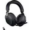 Jabra Evolve2 85 MS Headset uzavřená (Over Ear) Bluetooth®, kabelová stereo černá Redukce šumu mikrofonu regulace hlasitosti, Indikátor nabití, Vypnutí zvuku