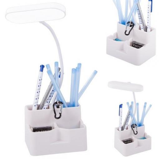 LED stolní lampa s organizérem 24 diod, nastavitelné rameno, 35 cm