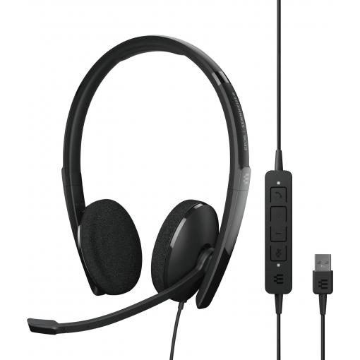EPOS EPOS ADAPT 160 USB II - ADAPT 100 Series - Headset Headset otevřená (On Ear) kabelová stereo černá Potlačení hluku regulace hlasitosti, Vypnutí zvuku