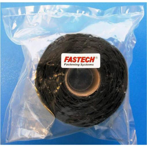 FASTECH® T0205099990305 pásek se suchým zipem, zalepení hotmelt , flaušová část, (d x š) 5000 mm x 50 mm, černá, 1 ks