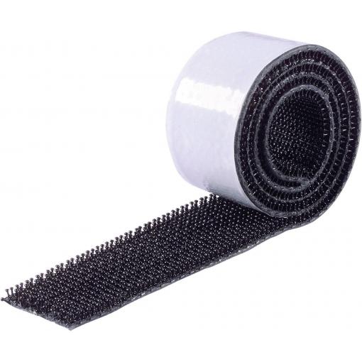 Binder Band 75763-H1 pásek se suchým zipem, lepicí, kulaté hlavičky, (d x š) 5000 mm x 25 mm, černá, 1 ks
