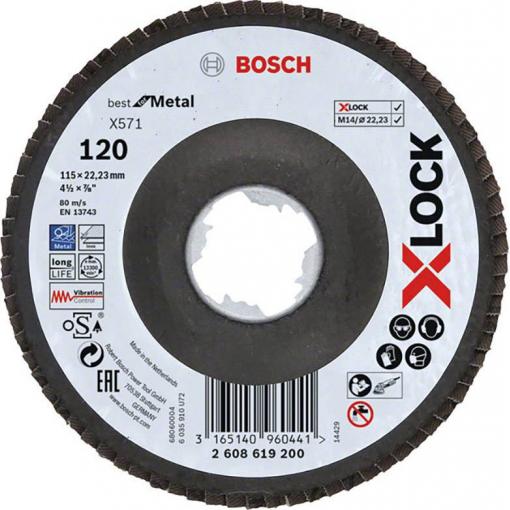 Bosch Accessories 2608619200 lamelový kotouč Průměr 115 mm Zrnitost=120 1 ks