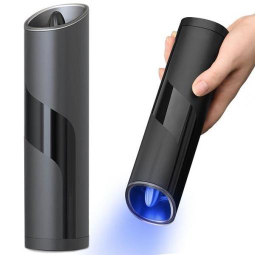 Elektrický mlýnek na sůl a pepř, černý, LED podsvícení