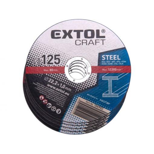 Řezné kotouče na kov Extol Craft 125×1,0×22,2 mm, 5 ks