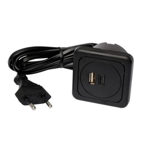 interBär 9016-014.81 3násobný USB nabíjecí zásuvka do zdi Jednodílná sada s USB, s USB-C® IP20 černá