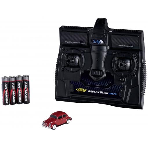 Carson Modellsport 500504147 Volkswagen Beetle 1:87 RC model auta elektrický silniční model vč. akumulátorů, nabíječky a baterie ovladače