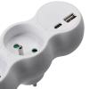 Solight rozbočka s USB A+C nabíječkou, 2 x 10A, bílá - P100USBC