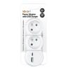 Solight rozbočka s USB A+C nabíječkou, 2 x 10A, bílá - P100USBC