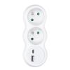 Solight rozbočka s USB A+C nabíječkou, 2 x 10A, bílá - P100USBC