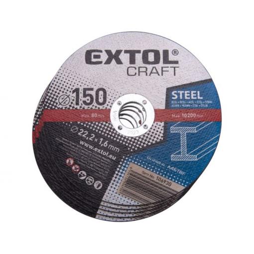 Řezné kotouče na kov Extol Craft 150×1,6×22,2 mm, 5 ks