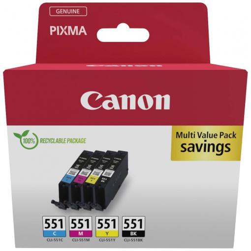 Canon Ink CLI-551 originál kombinované balení černá, azurová, purppurová, žlutá 6509B015