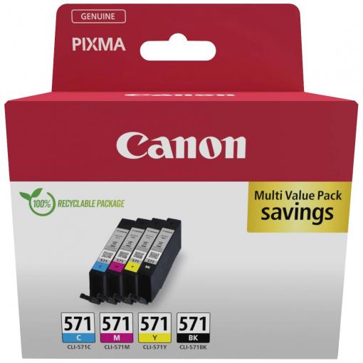 Canon Ink CLI-571 originál kombinované balení černá, azurová, purppurová, žlutá 0386C008