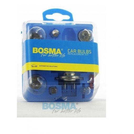 Sada autožárovek 24 V H7+ BOSMA, 9 ks + pojistky