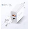 IWH USB nabíječka, 1x USB A , 1x USB-C®, 30 W, Dodávka energie, QC 3.0, bílá