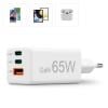 Hama USB nabíječka, USB Power Delivery (USB-PD) , 1x USB A , 2x USB-C®, 65.00 W, Dodávka energie, bílá
