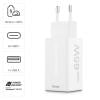 Hama USB nabíječka, USB Power Delivery (USB-PD) , 1x USB A , 2x USB-C®, 65.00 W, Dodávka energie, bílá