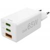 Hama USB nabíječka, USB Power Delivery (USB-PD) , 1x USB A , 2x USB-C®, 65.00 W, Dodávka energie, bílá