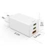 Hama USB nabíječka, USB Power Delivery (USB-PD) , 1x USB A , 2x USB-C®, 65.00 W, Dodávka energie, bílá
