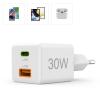 Hama USB nabíječka, USB Power Delivery (USB-PD) , 1x USB A , 1x USB-C®, 30.00 W, Dodávka energie, bílá