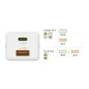 Hama USB nabíječka, USB Power Delivery (USB-PD) , 1x USB A , 1x USB-C®, 30.00 W, Dodávka energie, bílá
