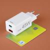 Hama USB nabíječka, USB Power Delivery (USB-PD) , 1x USB A , 1x USB-C®, 45.00 W, Dodávka energie, bílá